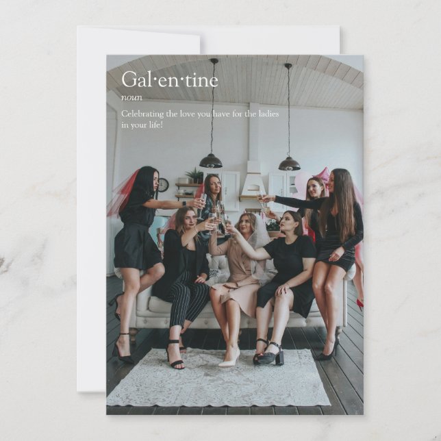 Festiva Tarjeta de definición del Día de Galentine's con f (Anverso)