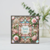 Tarjeta de descuento de agradecimiento de rosas en
