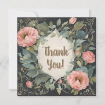Tarjeta de descuento de agradecimiento floral fabu