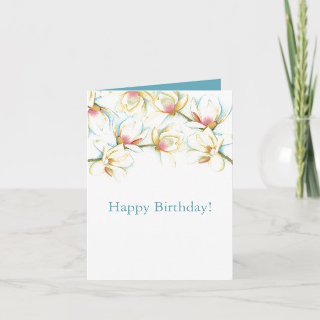 Festiva Tarjeta de deseo de cumpleaños acuarela floral (Anverso)