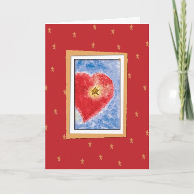 Festiva Tarjeta de deseo del corazón (Anverso)