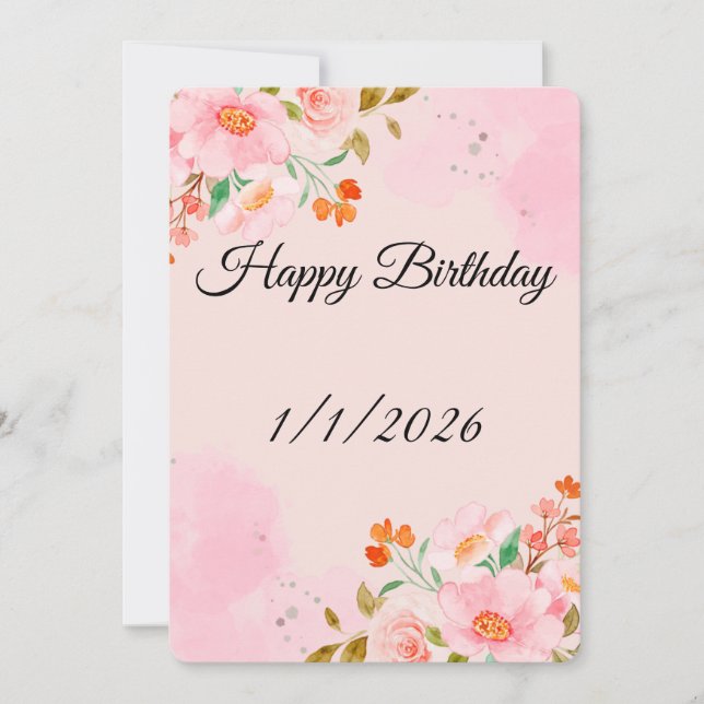 Festiva Tarjeta de deseos de feliz cumpleaños (Anverso)