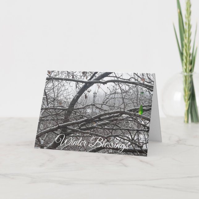 Festiva Tarjeta de deseos de invierno para las vacaciones  (Anverso)