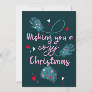 Festiva Tarjeta de deseos de Navidades acogedores