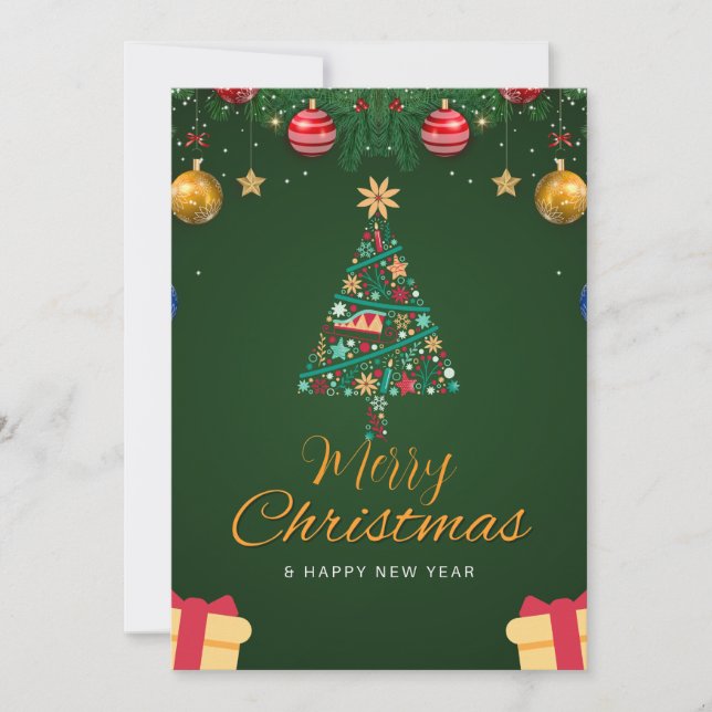 Festiva Tarjeta de Deseos Navideños (Anverso)