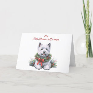 Festiva Tarjeta de deseos para Navidades Westie