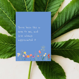 Festiva Tarjeta de día de la madre de flor silvestre acuar