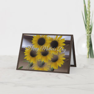 Festiva Tarjeta de Día de la Madre marrón girasol Kaleidos