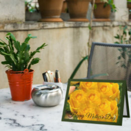 Festiva Tarjeta de Día de la Madre verde rosa amarillo Kal