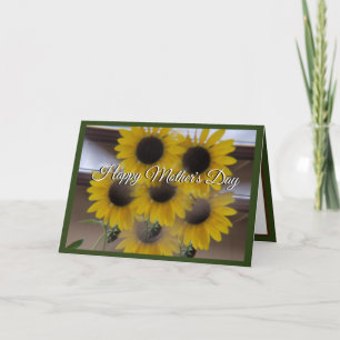 Festiva Tarjeta de Día de la Madre verde Sunflower Kaleido
