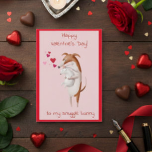Festiva Tarjeta de día de San Valentín a mi perro conejito