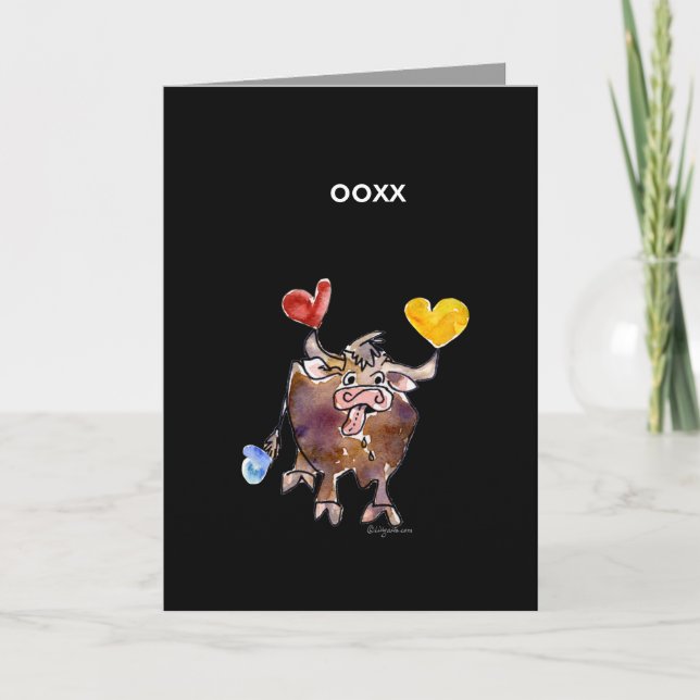 Festiva Tarjeta de Día de San Valentín Cute OX (Anverso)