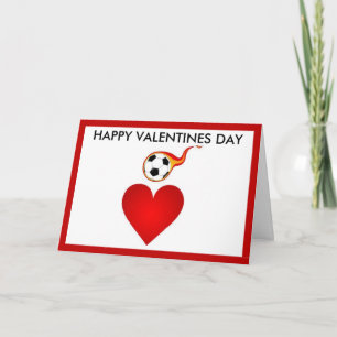 Festiva Tarjeta de Día de San Valentín de fútbol