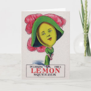 Festiva Tarjeta de Día de San Valentín de limón vintage