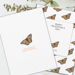 Festiva Tarjeta de Día de San Valentín de Mariposa