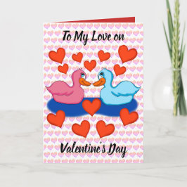 Festiva Tarjeta de Día de San Valentín de pato de amor