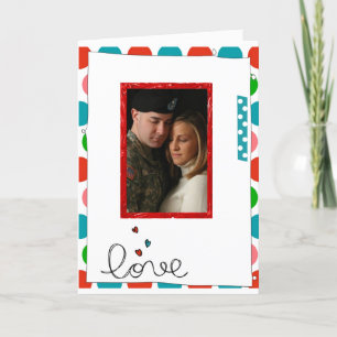 Festiva tarjeta de día de San Valentín fotográfico