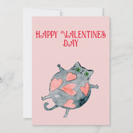 Festiva Tarjeta de Día de San Valentín para gato - tarjeta