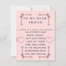 Tarjeta de día de San Valentín para un solo amigo