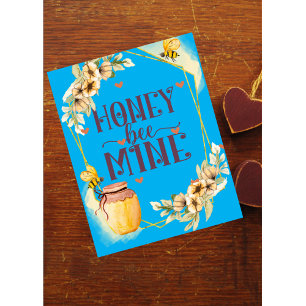 Festiva Tarjeta de Día de San Valentín Plegada Honey Bee M