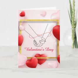 Festiva Tarjeta de día de San Valentín rosa doblada