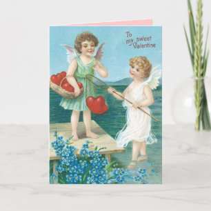 Festiva Tarjeta de Día de San Valentín Vintage