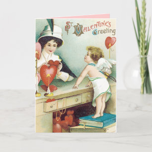 Festiva Tarjeta de Día de San Valentín Vintage
