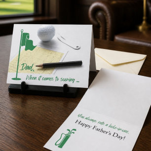 Festiva Tarjeta de Día del Padre con tema de golf de 5"x7"