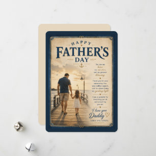 Festiva Tarjeta de Día del Padre Náutica Vintage