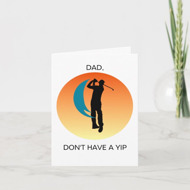 Festiva Tarjeta de Día del Padre para Golfistas Doblada (Anverso)