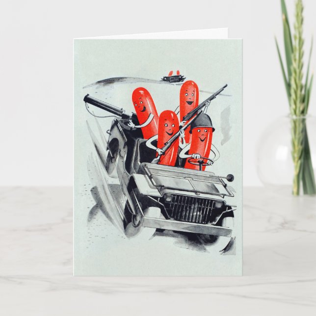 Festiva Tarjeta de Día del Perro Caliente (Anverso)