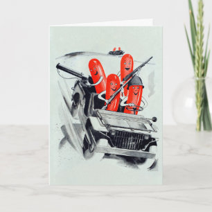 Festiva Tarjeta de Día del Perro Caliente