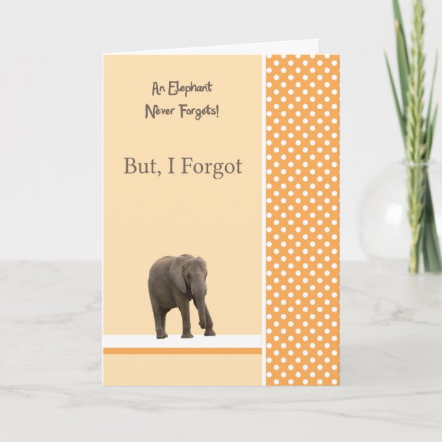 Festiva Tarjeta de disculpa por olvidar algo importante. (Anverso)