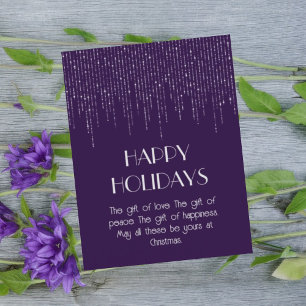 Festiva Tarjeta de diseño brillante con luz de luna morada
