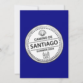 Festiva Tarjeta de diseño Camino de Santiago "sello de pas