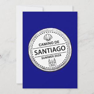 Festiva Tarjeta de diseño Camino de Santiago "sello de pas