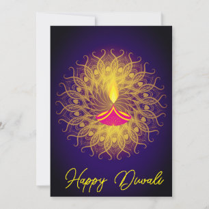 Festiva tarjeta de diya de vacaciones de saludo de Diwali