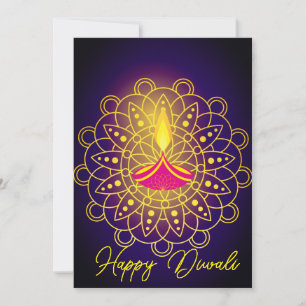 Festiva tarjeta de diya de vacaciones de saludo de Diwali