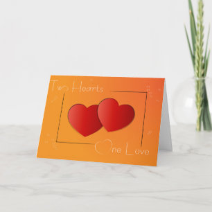 Festiva Tarjeta de dos corazones