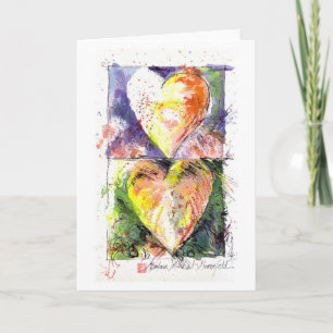 Festiva Tarjeta de dos corazones