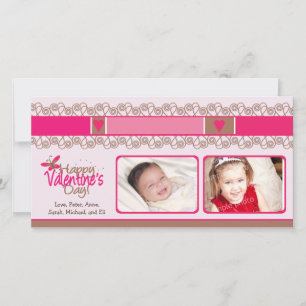 Festiva Tarjeta de dos fotos personalizada para El día de 
