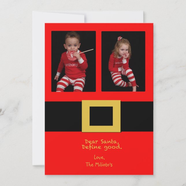 Festiva Tarjeta de dos Navidades de foto del cinturón de S (Anverso)