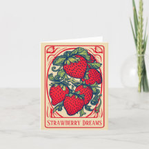 Tarjeta de Dulces y Lindos Sueños de Fresa