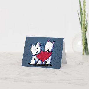 Festiva Tarjeta de dúo de Westie conmovedora