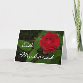 Festiva Tarjeta de Eid de Rosa Roja