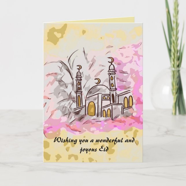 Festiva Tarjeta de Eid Mubarak (Anverso)
