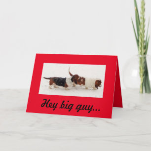 Festiva Tarjeta de El día de San Valentín Basset Hound