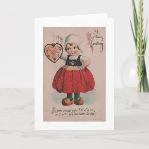 Festiva Tarjeta de El día de San Valentín Chica holandesa