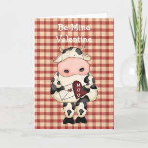 Festiva Tarjeta de El día de San Valentín Country Fun Moo