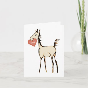 Festiva Tarjeta de El día de San Valentín Cute Horse Foal
